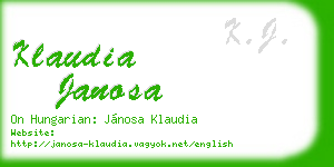 klaudia janosa business card