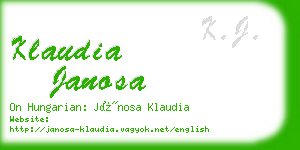 klaudia janosa business card